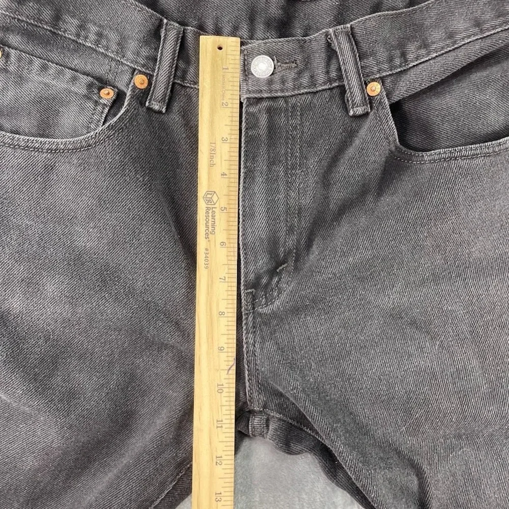 Levis 517 Bootcut Jeans Black 31x34 Fits 31x30 Raw Hem Cut Off Frayed Distressed